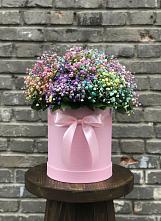 Цветочная композиция из Гипсофила и Розы в шляпной коробке #REPLACE_PRED# Переясловской