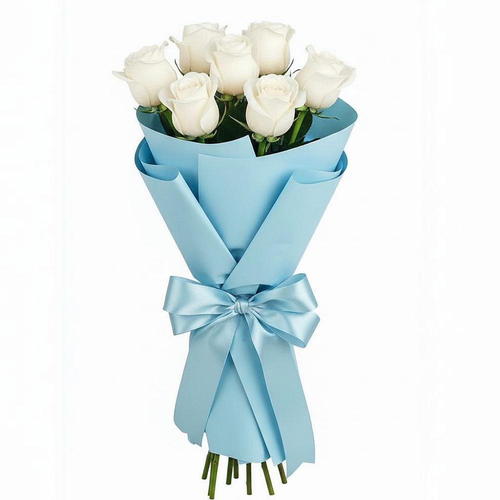 Букет 7 белых роз Проуд в Переясловской