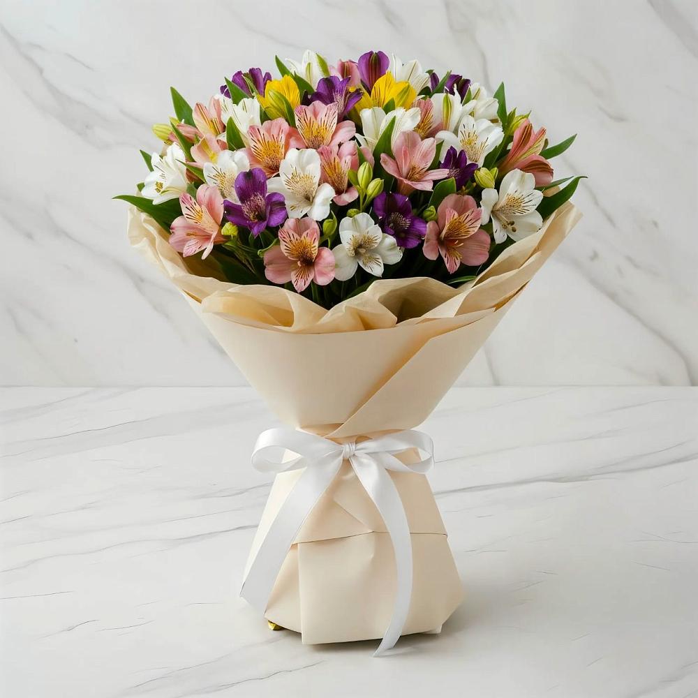 Букет цветов из: Альстромерии в Переясловской