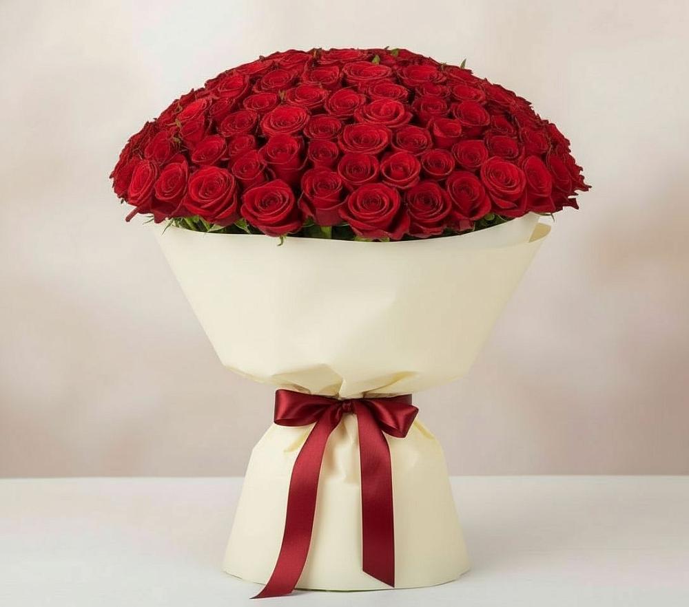 Букет 101 Красная роза Милано в Переясловской