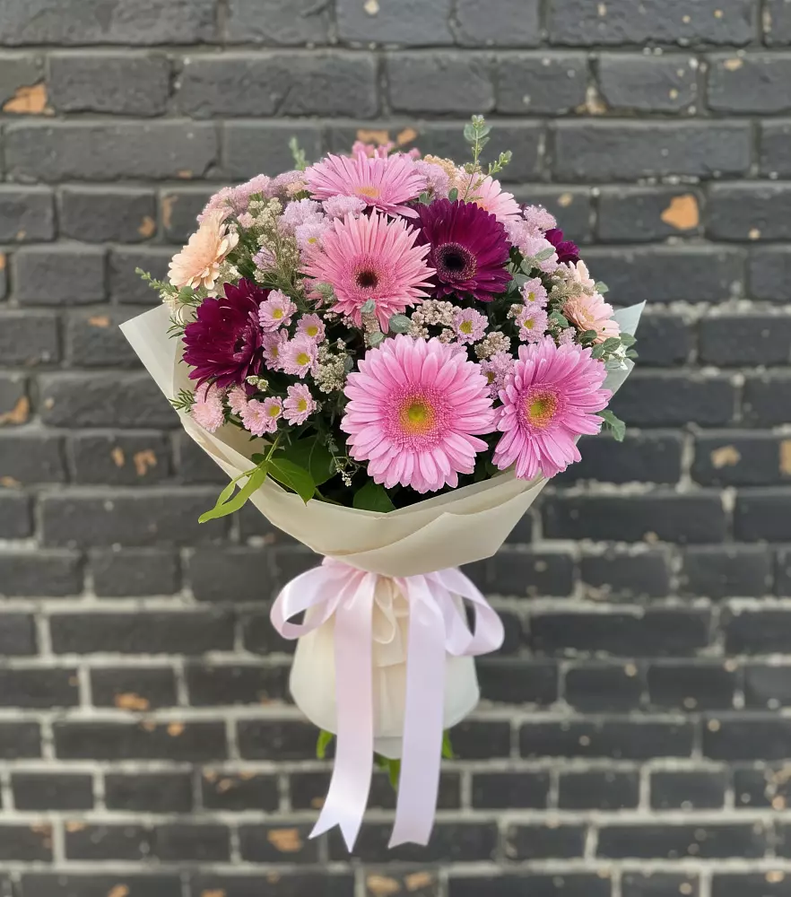 Букет цветов из: Герберы и Хризантемы в Переясловской
