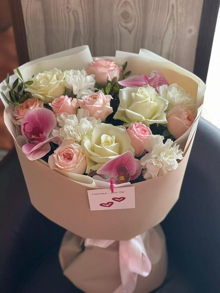 Букет цветов из: Орхидеи, Розы и Гвоздики в Переясловской