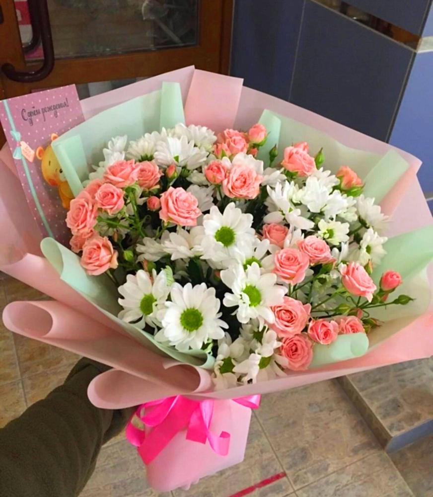 Букет цветов из: Розы и Хризантемы в Переясловской