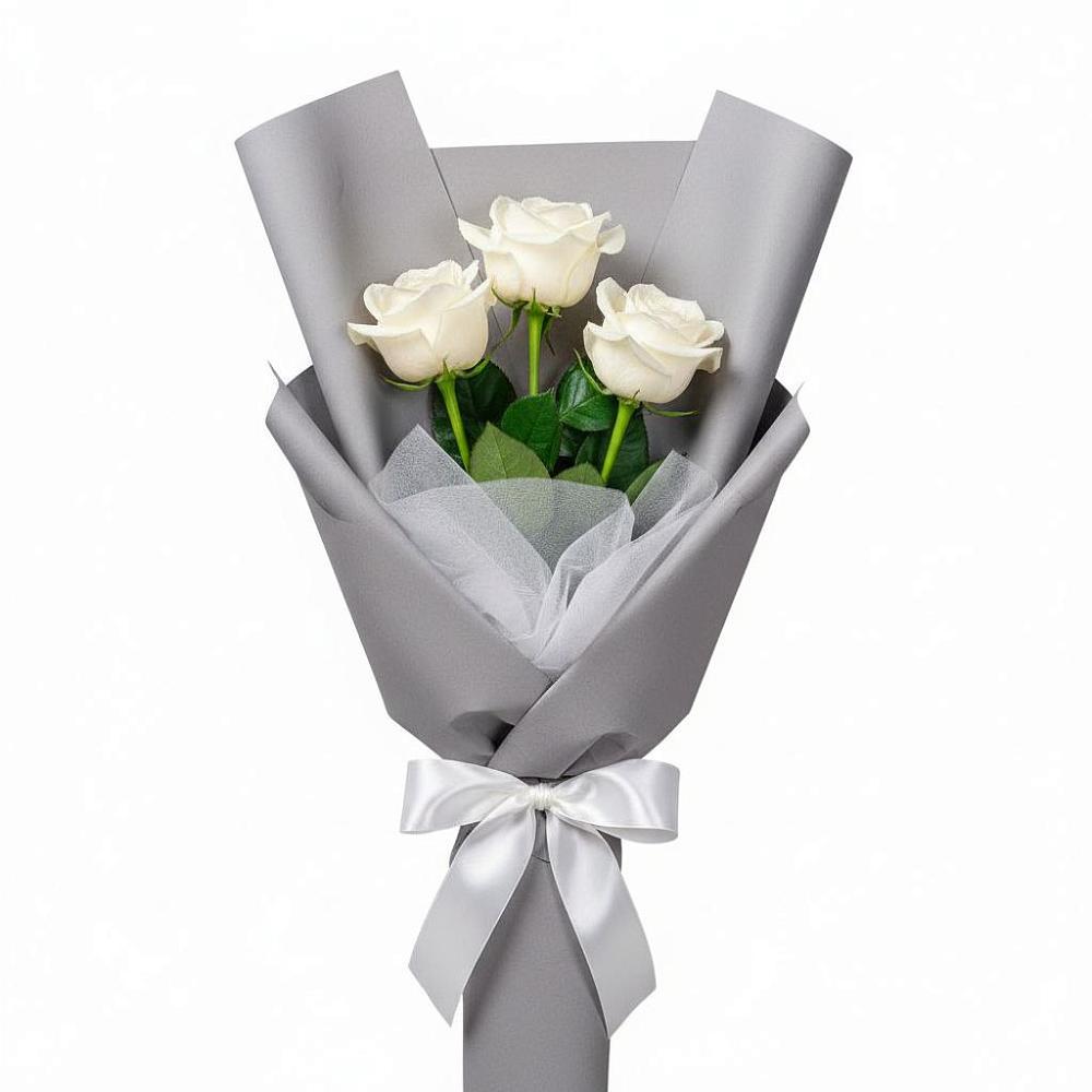 Букет 3 белые розы в Переясловской