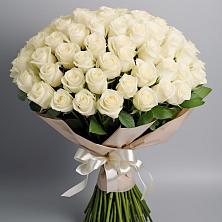 Букет 101 беля роза Белоснежка в Переясловской