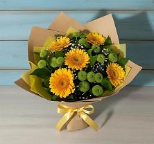 Букет цветов из:  Герберы и Хризантемы в Переясловской