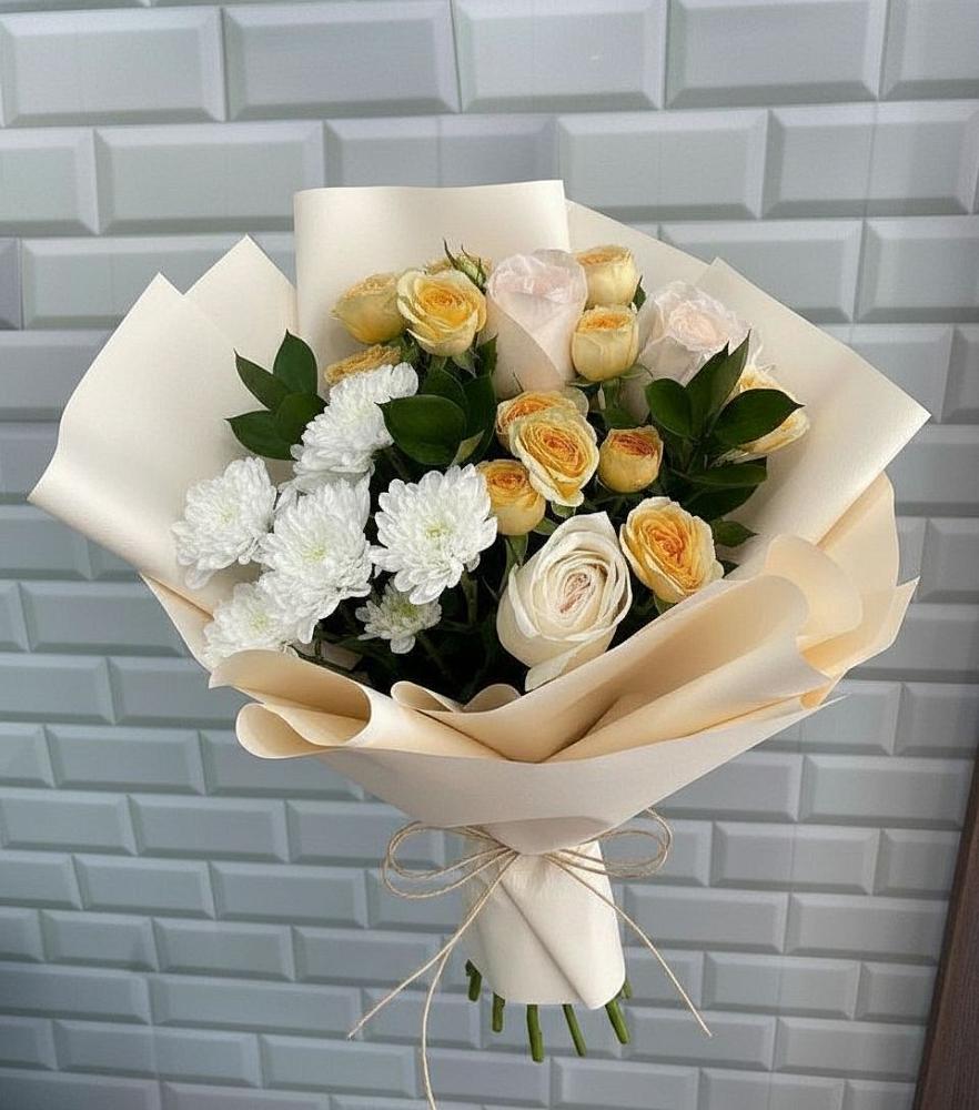 Букет цветов из: Розы и Хризантемы в Переясловской