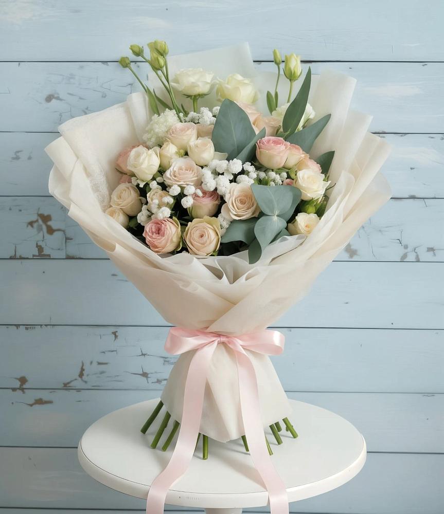 Букет цветов из: Розы и Лизиантусы в Переясловской