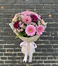 Букет цветов из:  Герберы и Хризантемы в Переясловской